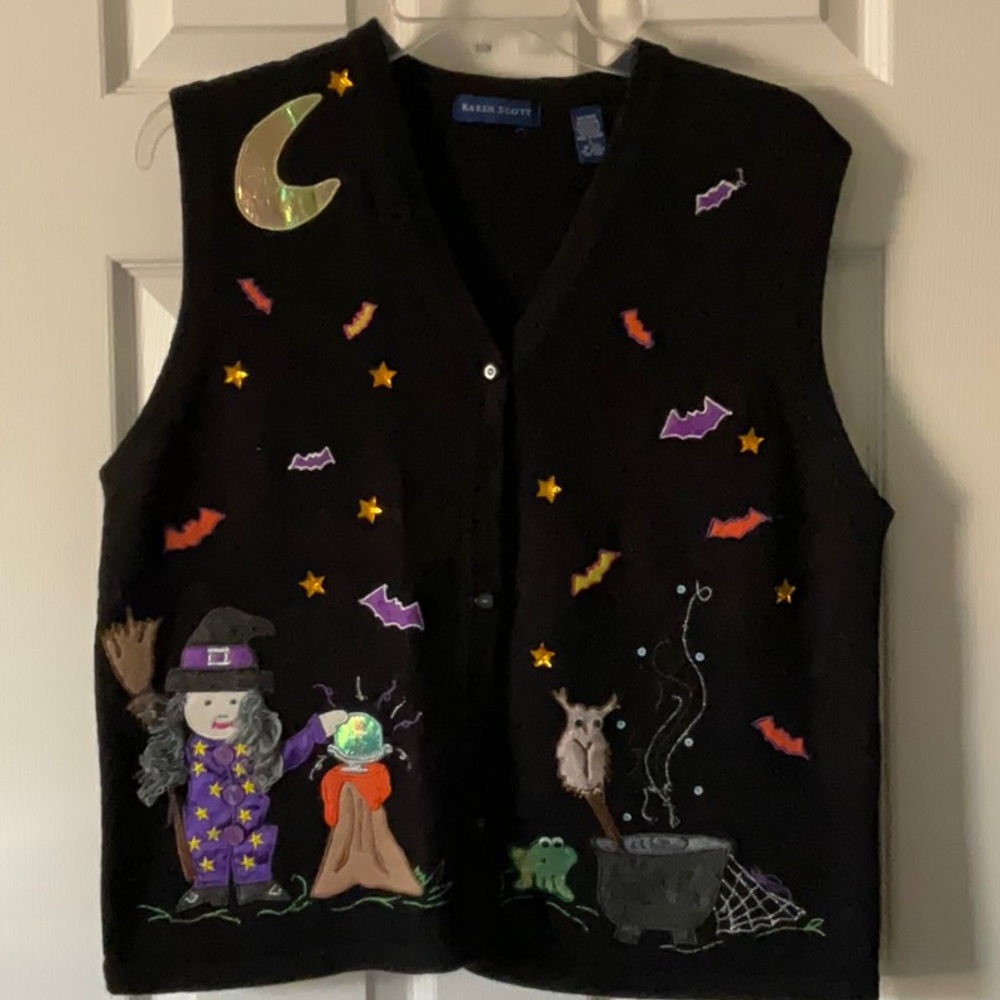Vintage Karen Scott Halloween Sweater Vest - Size L